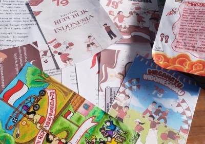 Publikasi Mading SMK Baitussalam Pekalongan dengan tema HUT RI ke 79.